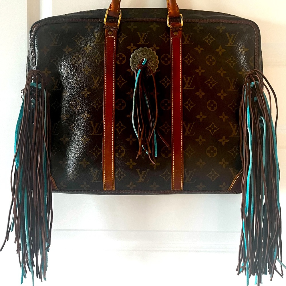 AUTHENTIC VINTAGE REVAMPED fringe Louis Vuitton laptop bag